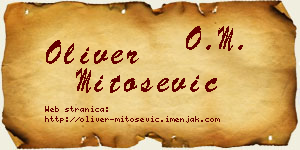 Oliver Mitošević vizit kartica